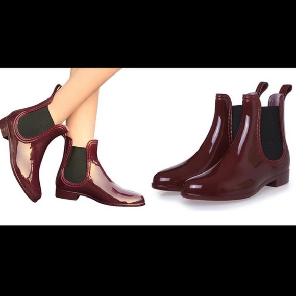 Shoes - STYLISH WINE COLORED RAIN BOOTS *NWT*